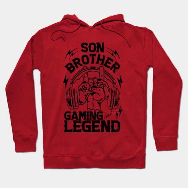 Son Brother Gaming Legend Gamer Gifts For Teen Boys Gaming Vintage Hoodie by Herotee